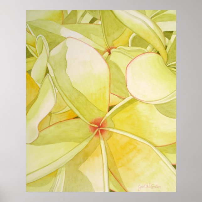 Lemon Yellow Frangipani Poster (Front)