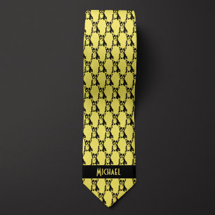 Lemon Yellow French Bulldog Tie