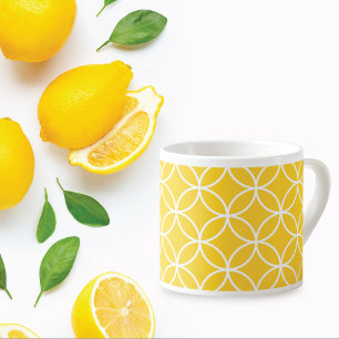 Lemon Yellow Geometric Espresso Cup