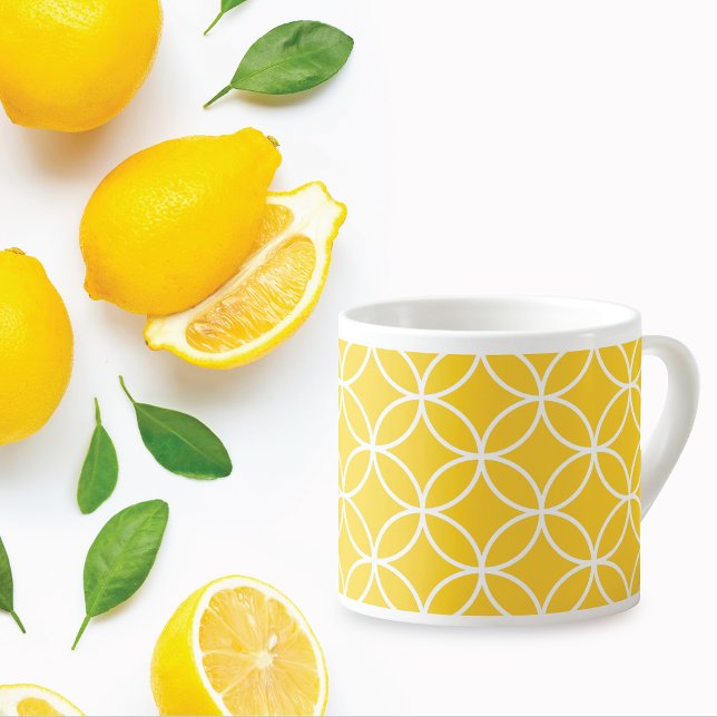 Lemon Yellow Geometric Espresso Cup (Creator Uploaded)