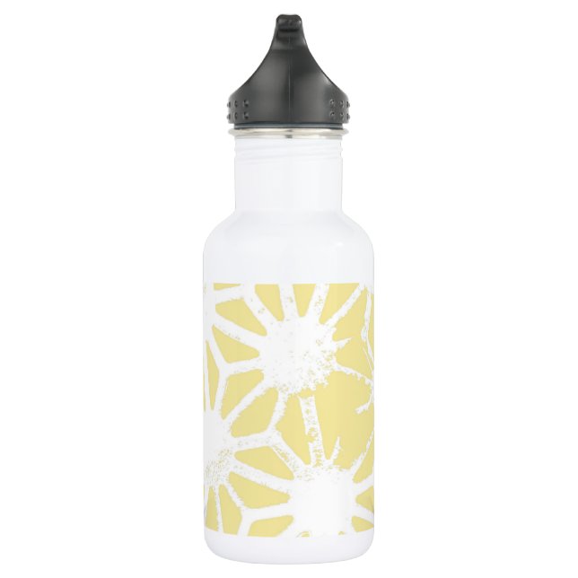 Lemon yellow geometric pattern 532 ml water bottle (Right)
