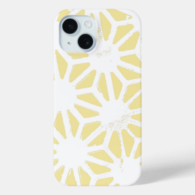 Lemon yellow geometric pattern Case-Mate iPhone case (Back)