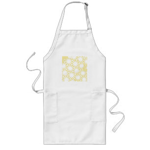 Lemon yellow geometric pattern long apron