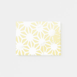 Lemon yellow geometric pattern post-it notes