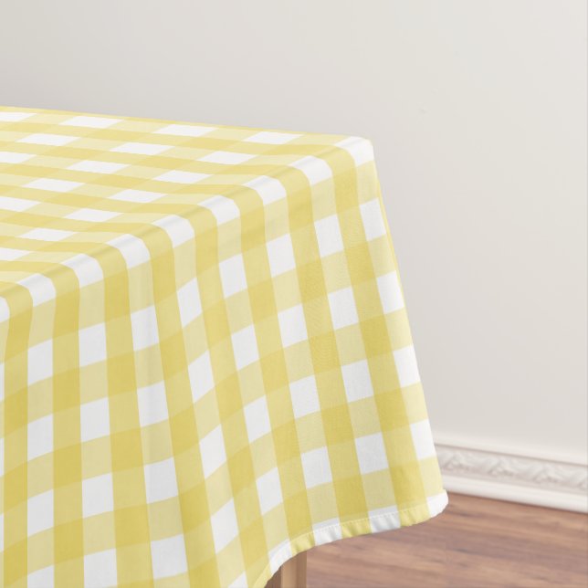 Lemon Yellow Gingham Tablecloth (In Situ)