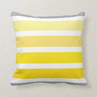 Lemon Yellow Grey White Stripes Pattern