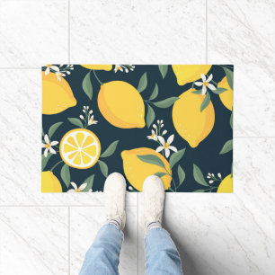Lemon Yellow Leaf Pattern Doormat