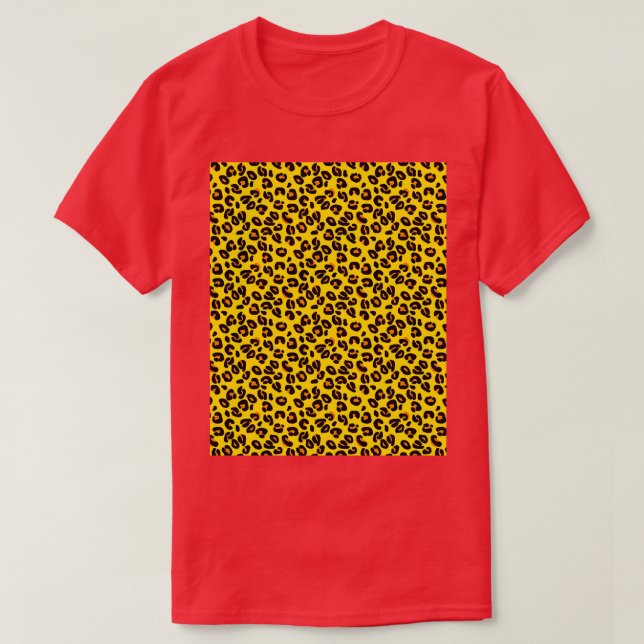 Lemon Yellow Leopard Spots Animal Print Pattern Gr T-Shirt (Design Front)