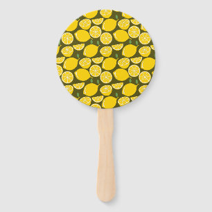 Lemon Yellow Modern Fun Cute Hand Fan
