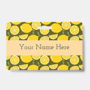 Lemon Yellow Modern Fun Cute ID Badge