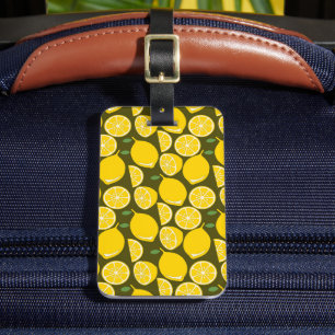 Lemon Yellow Modern Fun Cute Luggage Tag