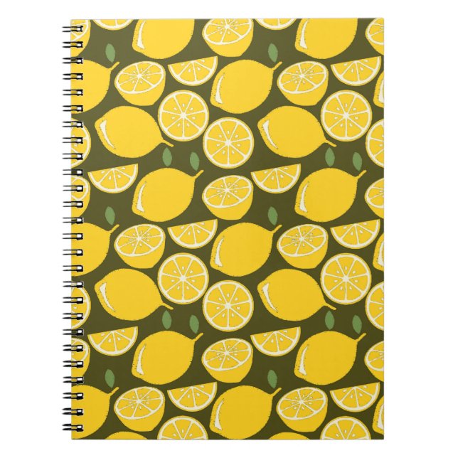 Lemon Yellow Modern Fun Cute Notebook (Front)