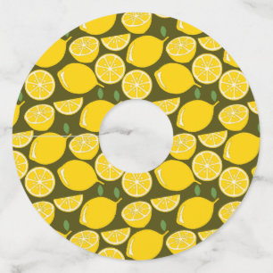 Lemon Yellow Modern Fun Cute Wine Glass Tag