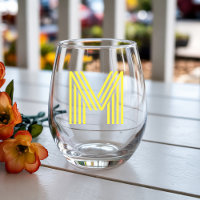 Lemon Yellow Modern Monogram Initial Letter
