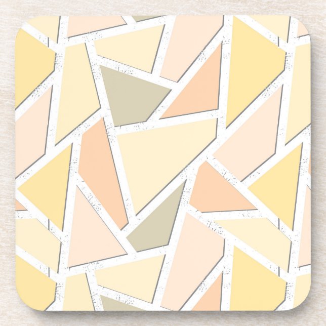 Lemon yellow mosaic pattern coaster (Front)