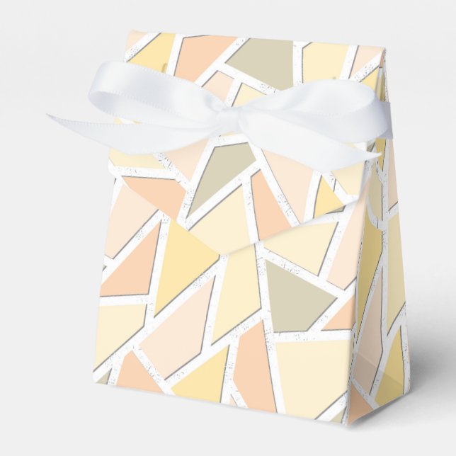 Lemon yellow mosaic pattern favour box (Front Side)