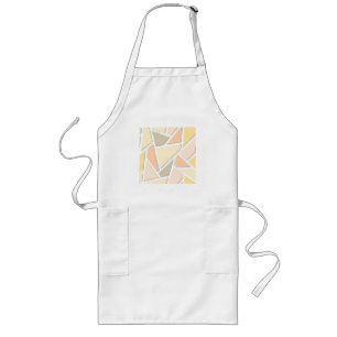 Lemon yellow mosaic pattern long apron