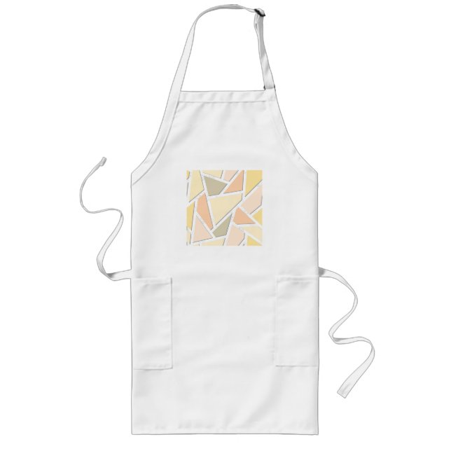 Lemon yellow mosaic pattern long apron (Front)