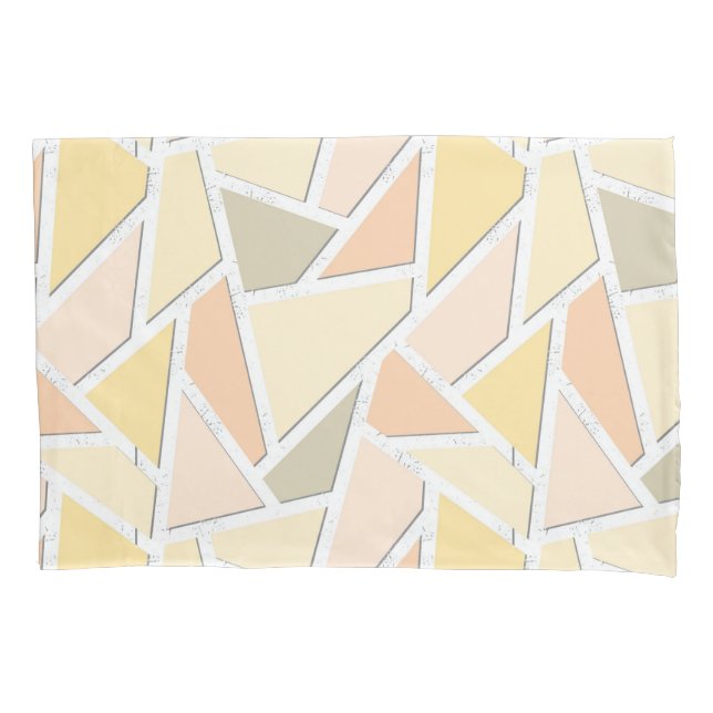 Lemon yellow mosaic pattern pillowcase (Front)