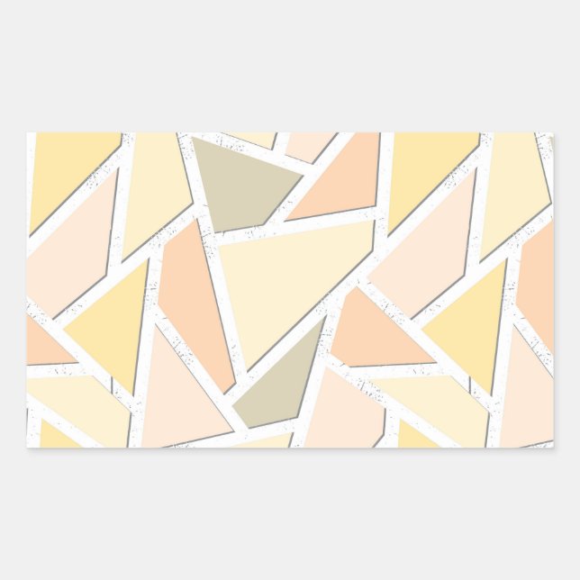 Lemon yellow mosaic pattern rectangular sticker (Front)
