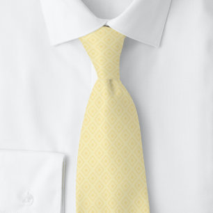 Lemon Yellow Notched Diamond Tie
