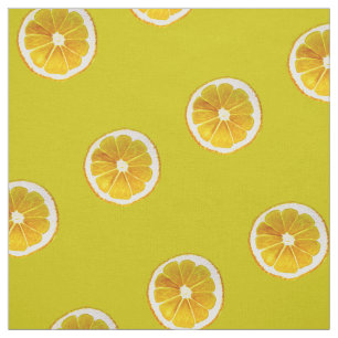 Lemon yellow pop art kitsch fabric