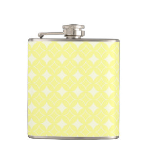 Lemon yellow shippo pattern hip flask