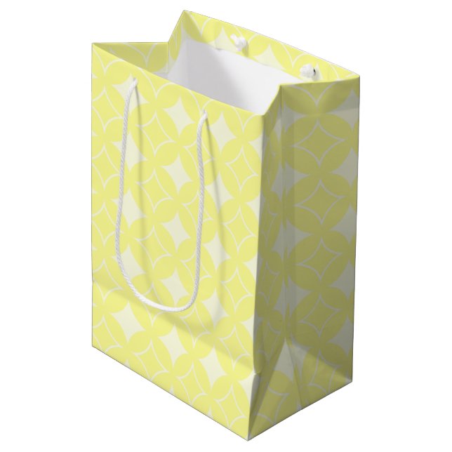 Lemon yellow shippo pattern medium gift bag (Front Angled)