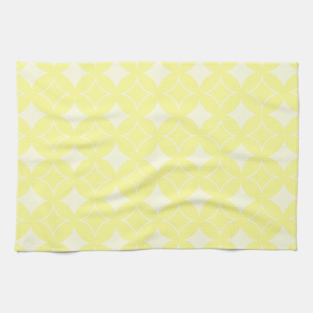 Lemon yellow shippo pattern tea towel (Horizontal)