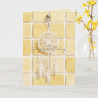 Lemon Yellow Squares Cream Dream Catcher Birthday