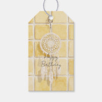 Lemon Yellow Squares Cream Dream Catcher Birthday