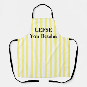 Lemon Yellow Striped Lefse All-Over Print Apron