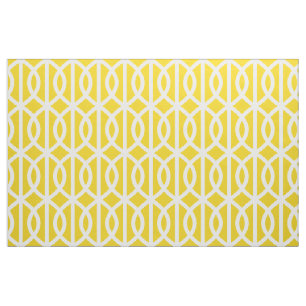 Lemon Yellow Trellis Pattern Fabric