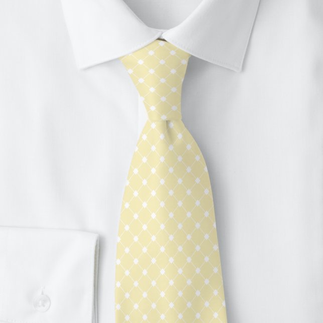 Lemon Yellow Trellis Tie (Creator Uploaded)
