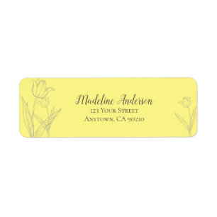 Lemon Yellow Tulip Silhouette   Return Address