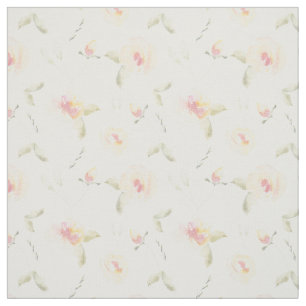 Lemon Yellow Watercolor Flowers Fabric