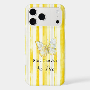 Lemon Yellow White Stripes Butterfly Find Joy