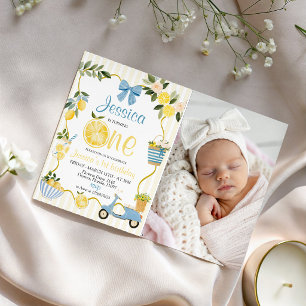 Lemon Zest Photo First Birthday Invite