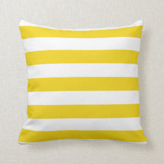 Lemon Zest Yellow Bold Striped Pillow
