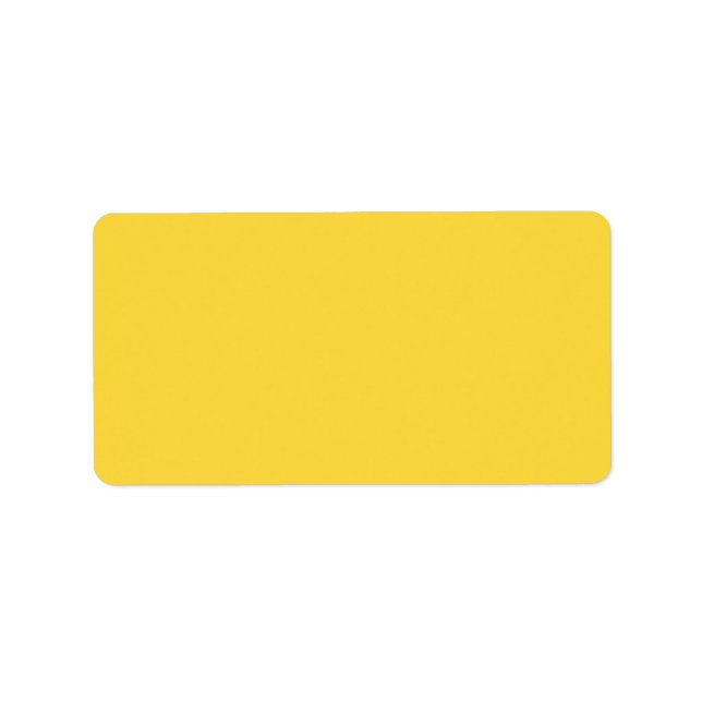 Lemon Zest Yellow Trend Colour Customised Template Label (Front)