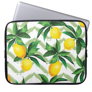 Lemon zigzag: vintage hand-drawn pattern. laptop sleeve