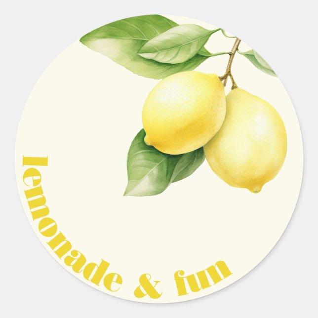 Lemonade and Fun, Birthday Sticker (Front)