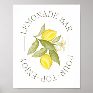 Lemonade Bar Sign for Lemon Themed Party