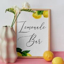 Lemonade Bar Sign | Lemon Wedding Drink Station