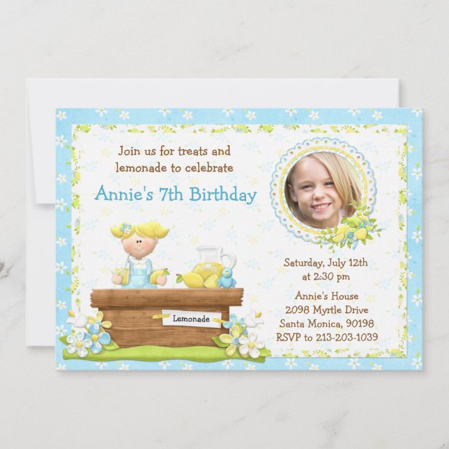 Lemonade Birthday Party Invitation (Front)