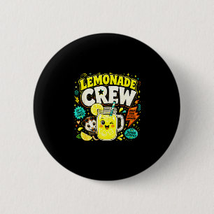Lemonade crew funny cute kids lemonade stand 6 cm round badge