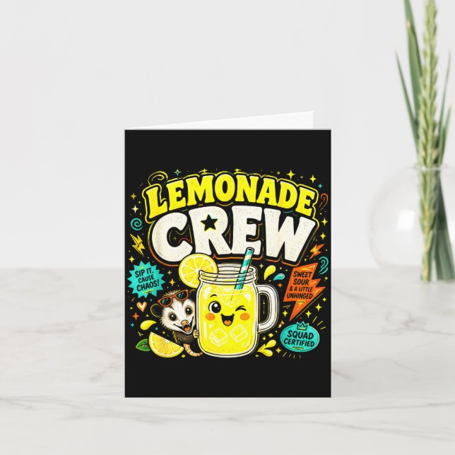 Lemonade crew funny cute kids lemonade stand card (Front)