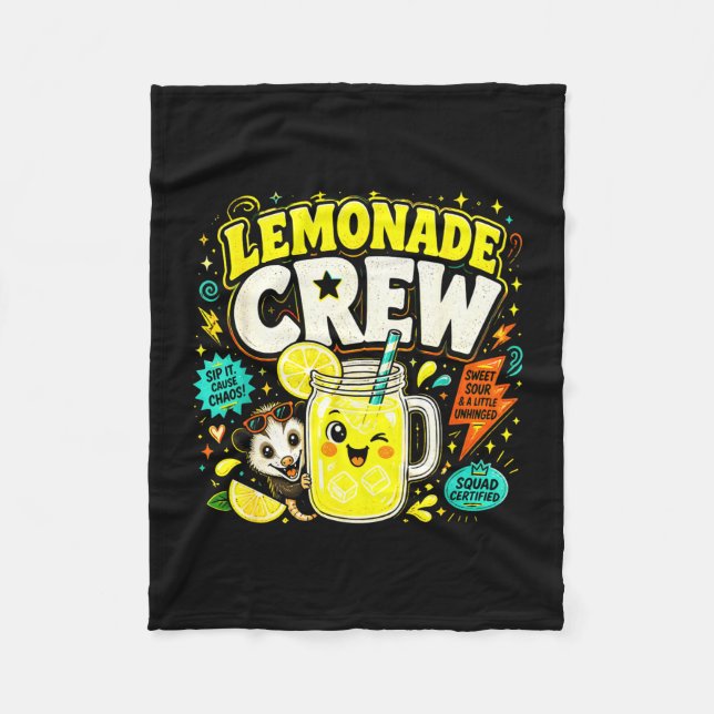 Lemonade crew funny cute kids lemonade stand fleece blanket (Front)