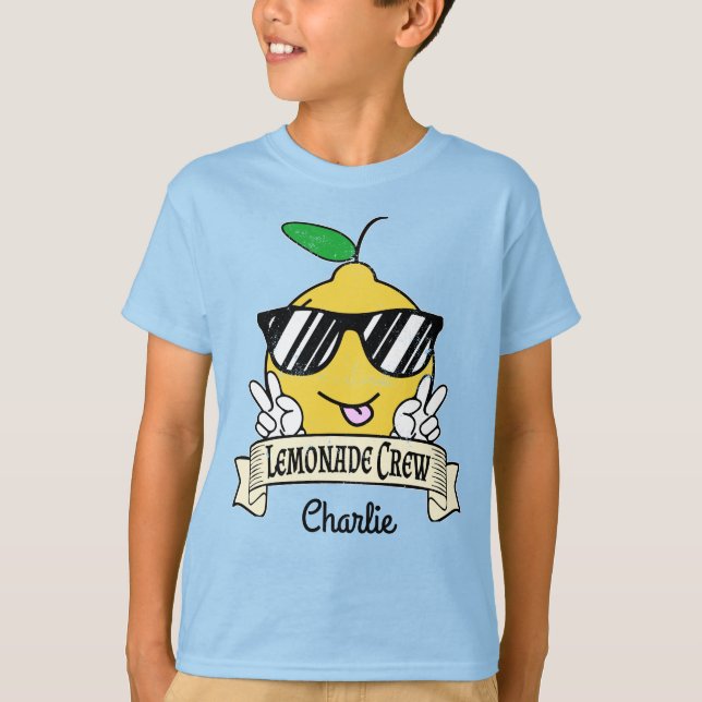Lemonade Crew - Kawaii Peace Hand and Sunglasses T-Shirt (Front)