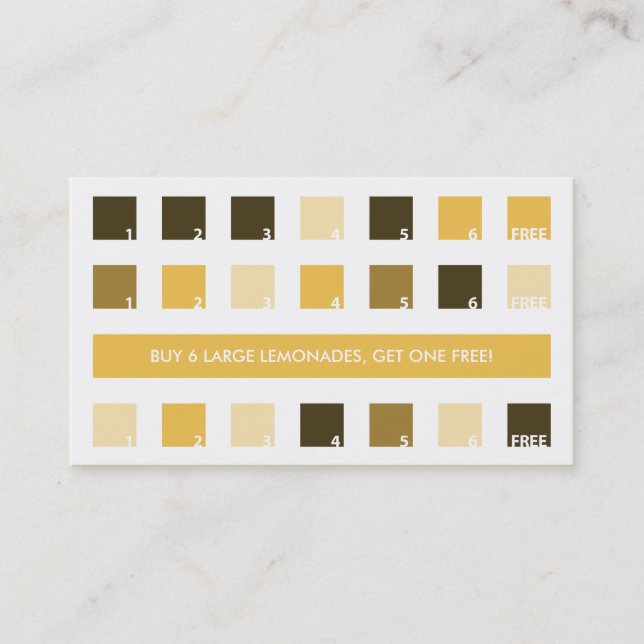 LEMONADE customer appreciation (mod squares) Loyalty Card (Front)